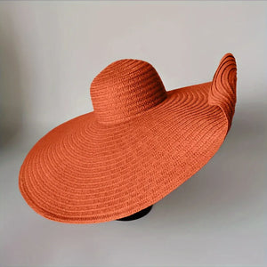 Orange Floppy Oversize Sun Hat