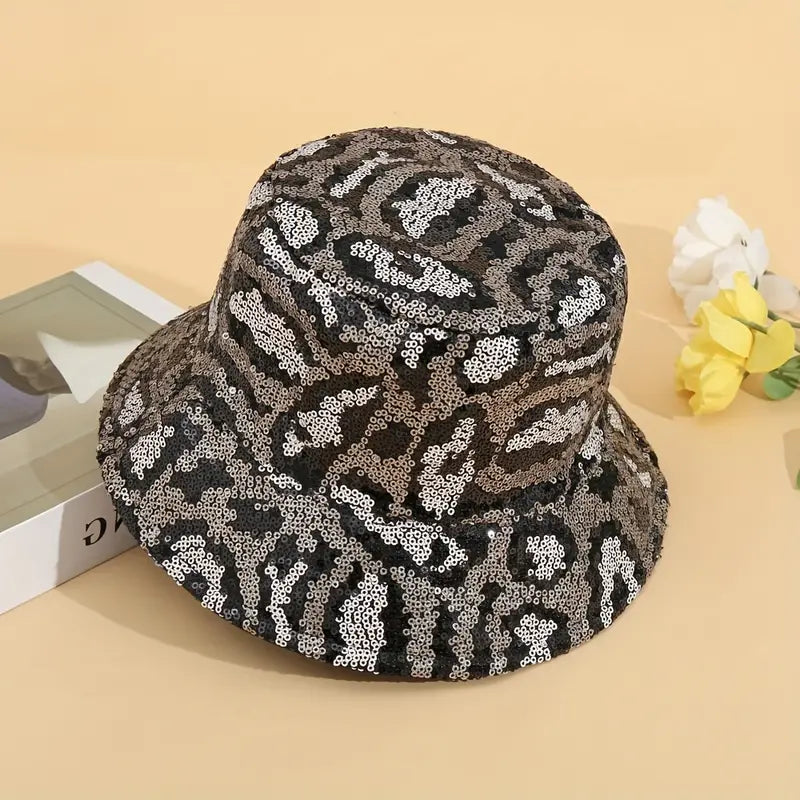 Leopard Sequin Bucket Hat