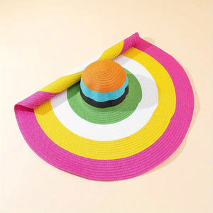 Multi Rainbow Extra Large Floppy Beach Hat