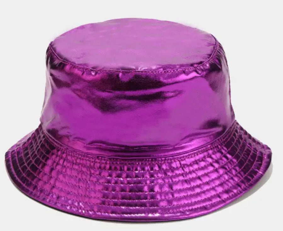 Magenta Pink Shiny Bucket Hat