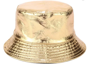 Gold Shiny Bucket Hat