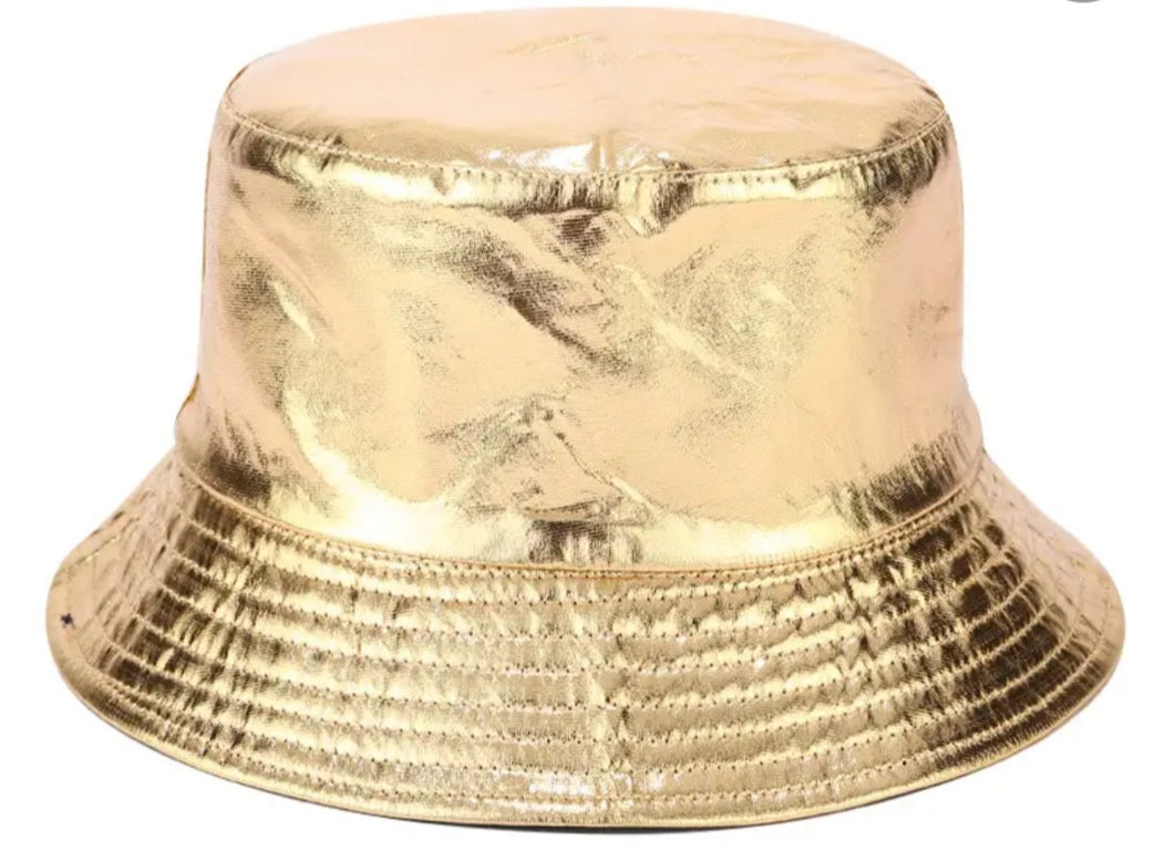 Gold Shiny Bucket Hat