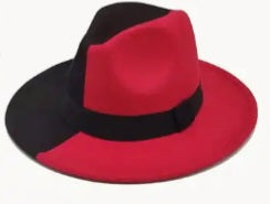 Red and Black Fedora