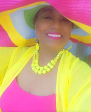 Load image into Gallery viewer, Multi Rainbow Extra Large Floppy Beach Hat
