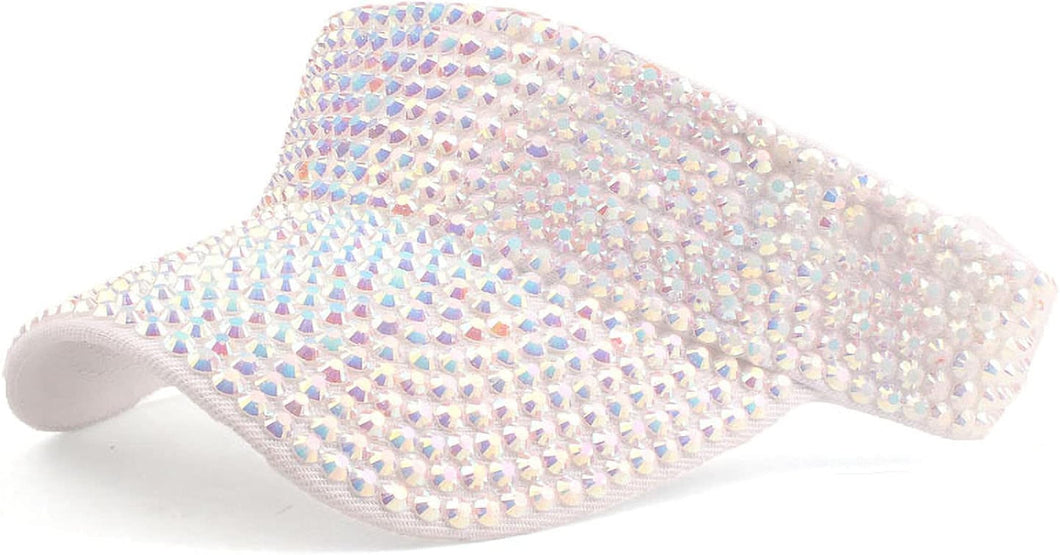 Iridescent- Rhinestone Sun Visor Hat