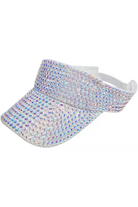 Iridescent- Rhinestone Sun Visor Hat