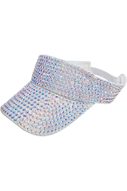 Iridescent- Rhinestone Sun Visor Hat