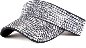 Silver- Rhinestone Sun Visor Hat