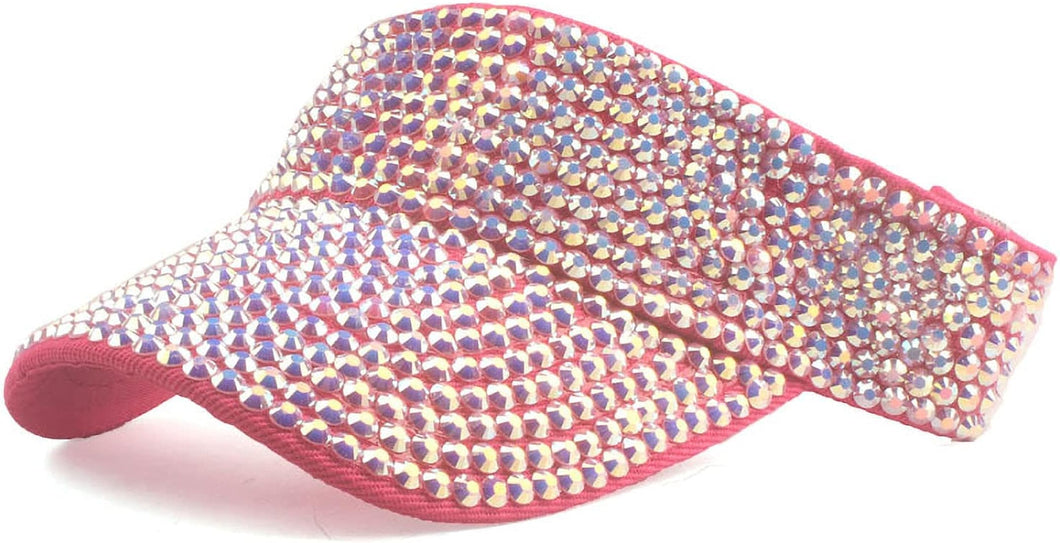 Pink- Rhinestone Sun Visor Hat