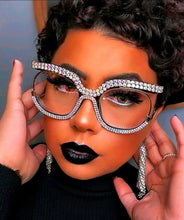Load image into Gallery viewer, Black/Silver Rhinestone Glasses
