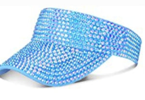 Turquoise- Rhinestone Sun Visor Hat