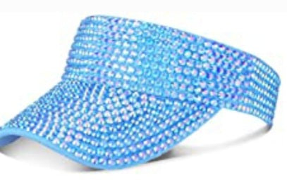 Turquoise- Rhinestone Sun Visor Hat