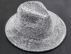 Silver Full Diamond Bling Fedora