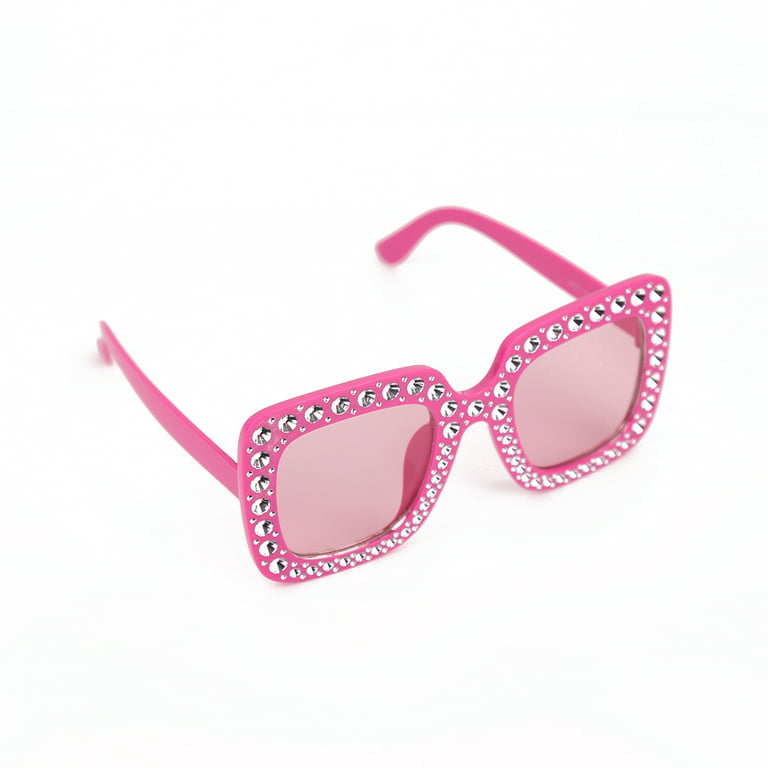 Pink Oversize Rhinestone Eye Wear