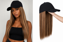Load image into Gallery viewer, Black Wig Baseball Cap
