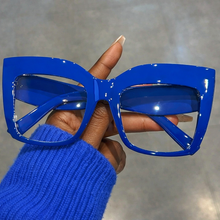 Load image into Gallery viewer, Blue Oversize Clear Glasses
