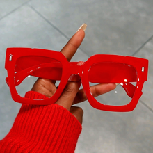 Load image into Gallery viewer, Red Oversize Clear Glasses
