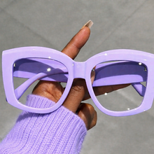 Load image into Gallery viewer, Lavender Oversize Clear Glasses
