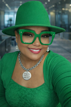 Load image into Gallery viewer, Green Oversize Clear Glasses
