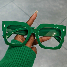 Load image into Gallery viewer, Green Oversize Clear Glasses
