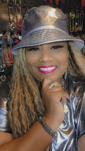 Load image into Gallery viewer, Silver Shiny Bucket Hat
